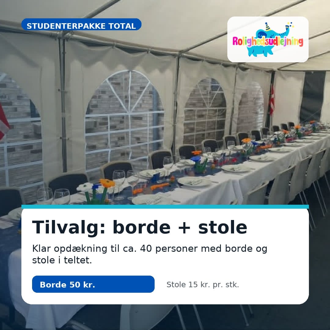 Borde og stole i festtelt