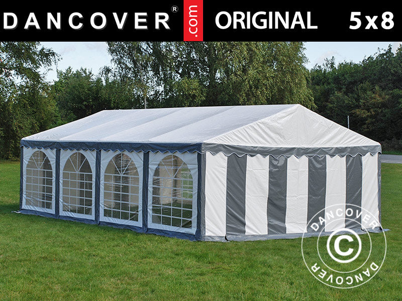 Dancover Partytelt Original 5 x 8 meter i grå og hvid
