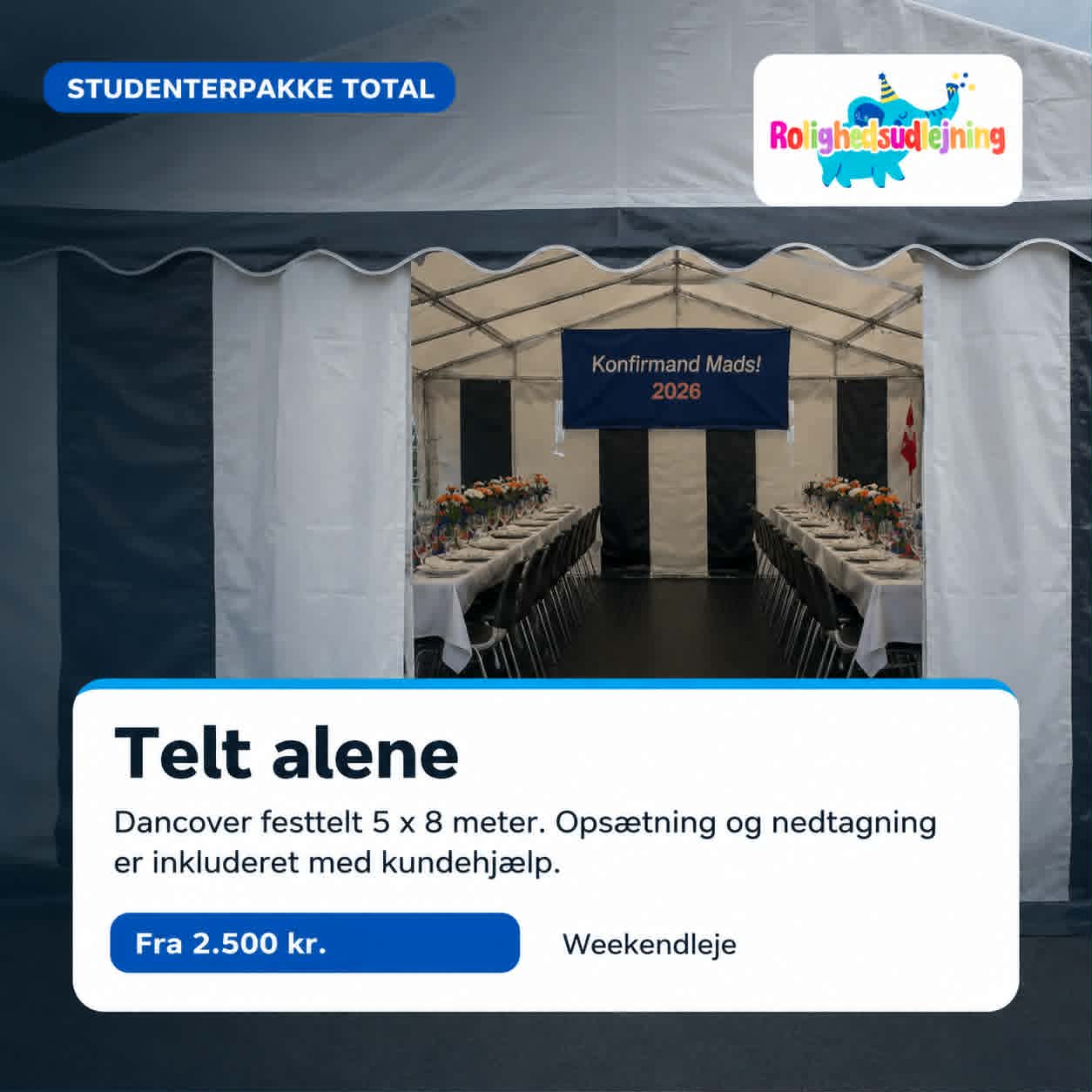 Festtelt på 5 x 8 meter
